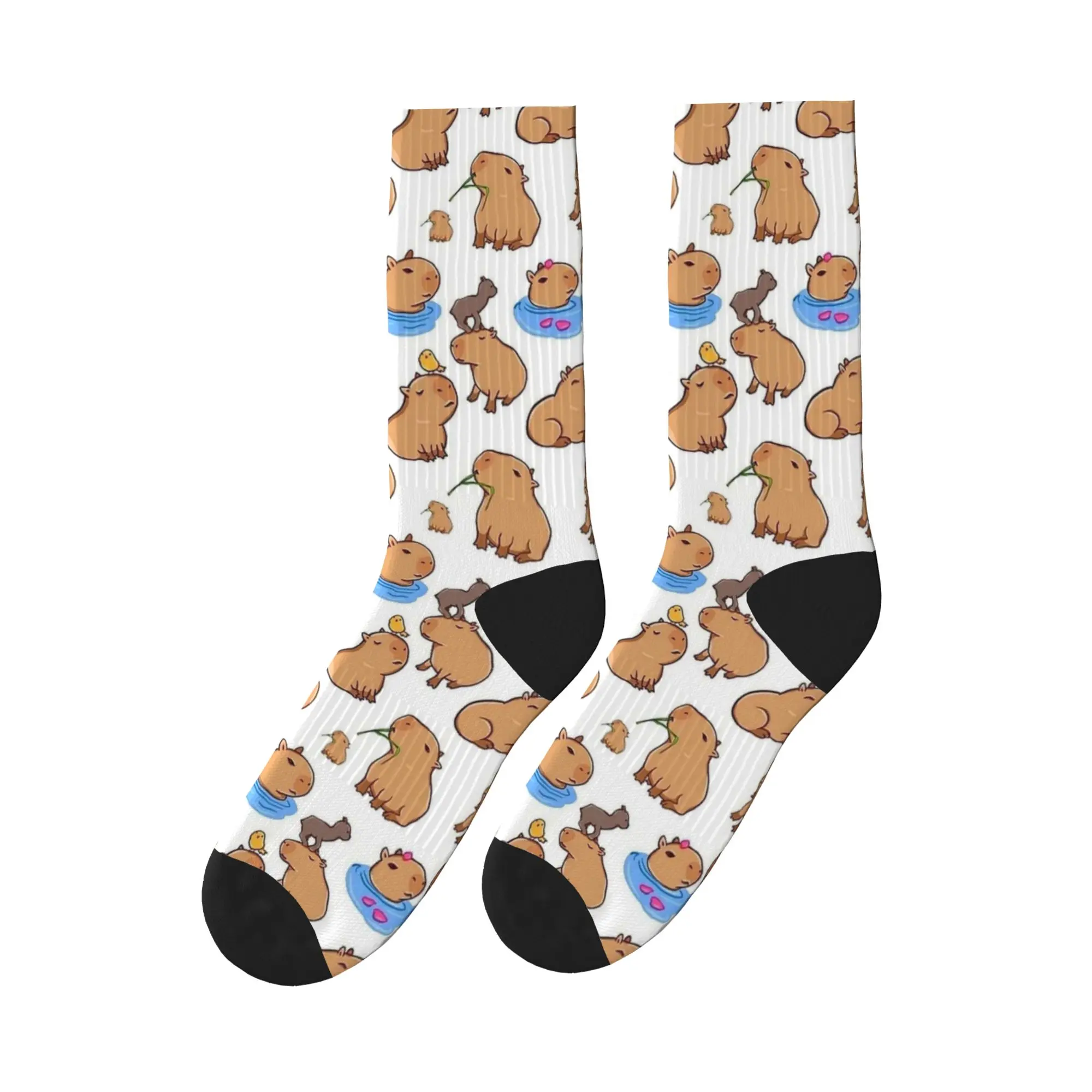 الرجال الجوارب مضحك كابيبارا نمط جوارب المضادة للانزلاق جودة الجوارب الشتاء أنيقة الرسم الجري الجوارب الرياضية