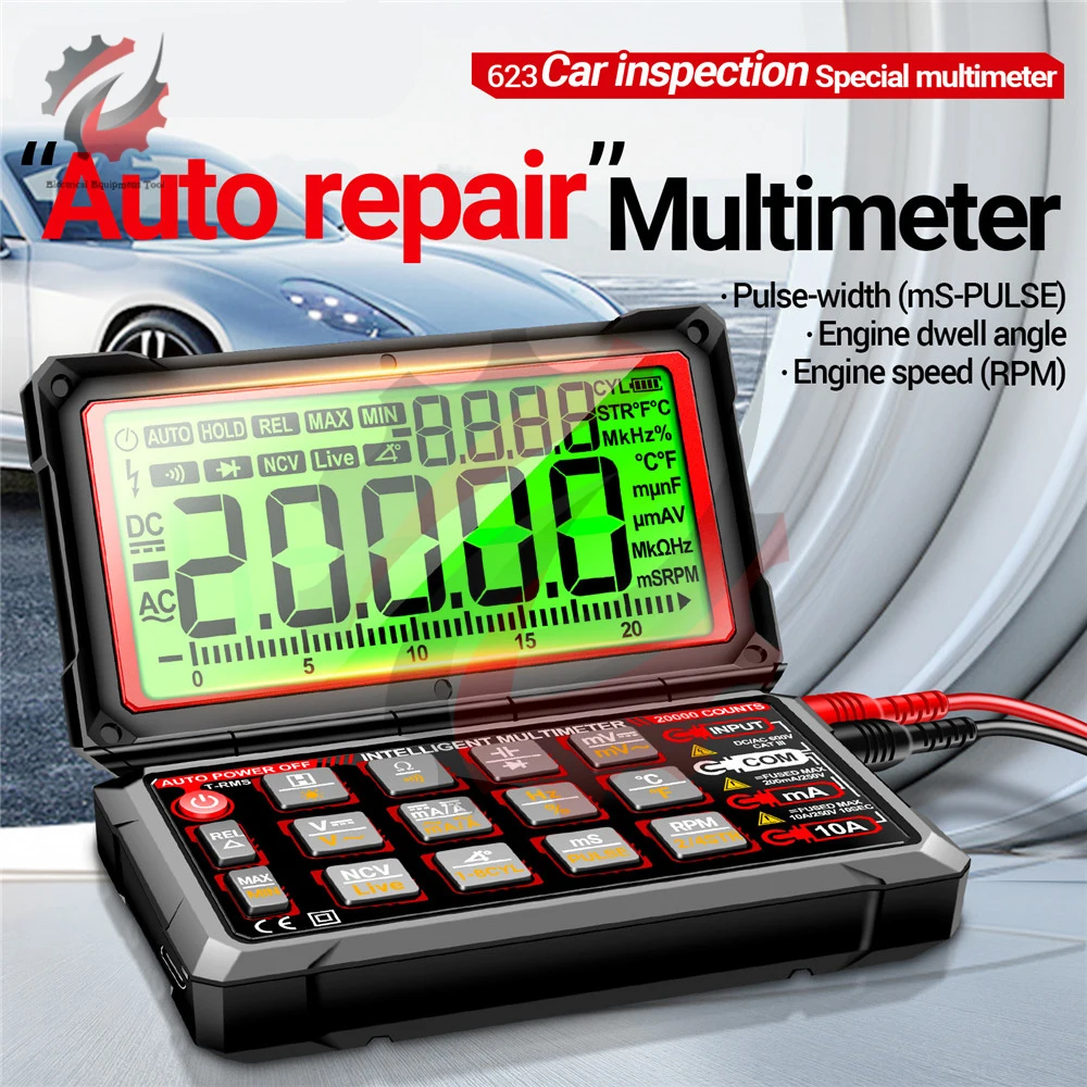 ANENG 623 Auto Repair Multimeter 20000 Counts Digital AC/DC Voltage Current NCV Induction Diode Capacitance Buzzer Tester Tools