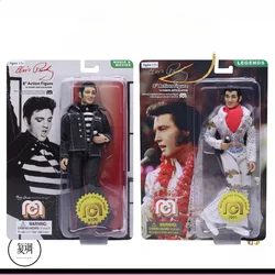 In Stock 8 Inch Action Figure The Elvis Presley Aloha Jumpsuit Jailhouse Rock Hanging Card Halloween Toy Collectible Doll