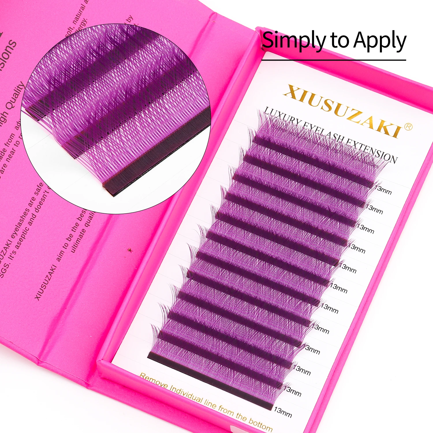 XIUSUZAKI Colored YY Shaped Eyelash Extensions Blue Purple Doubles Tips YY Premade Volume Fans Lashes Natural Soft False Lashes