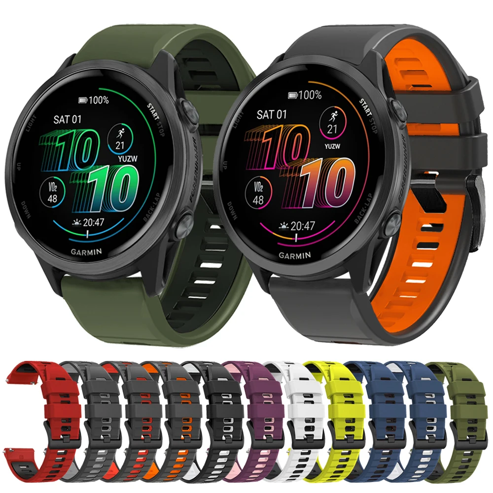 Schnellverschluss-Silikonarmband 20 22 mm für Garmin Venu 3 2 Plus Sq Comoactive 6 5 Armband Forerunner 570 265 255 Musikarmband