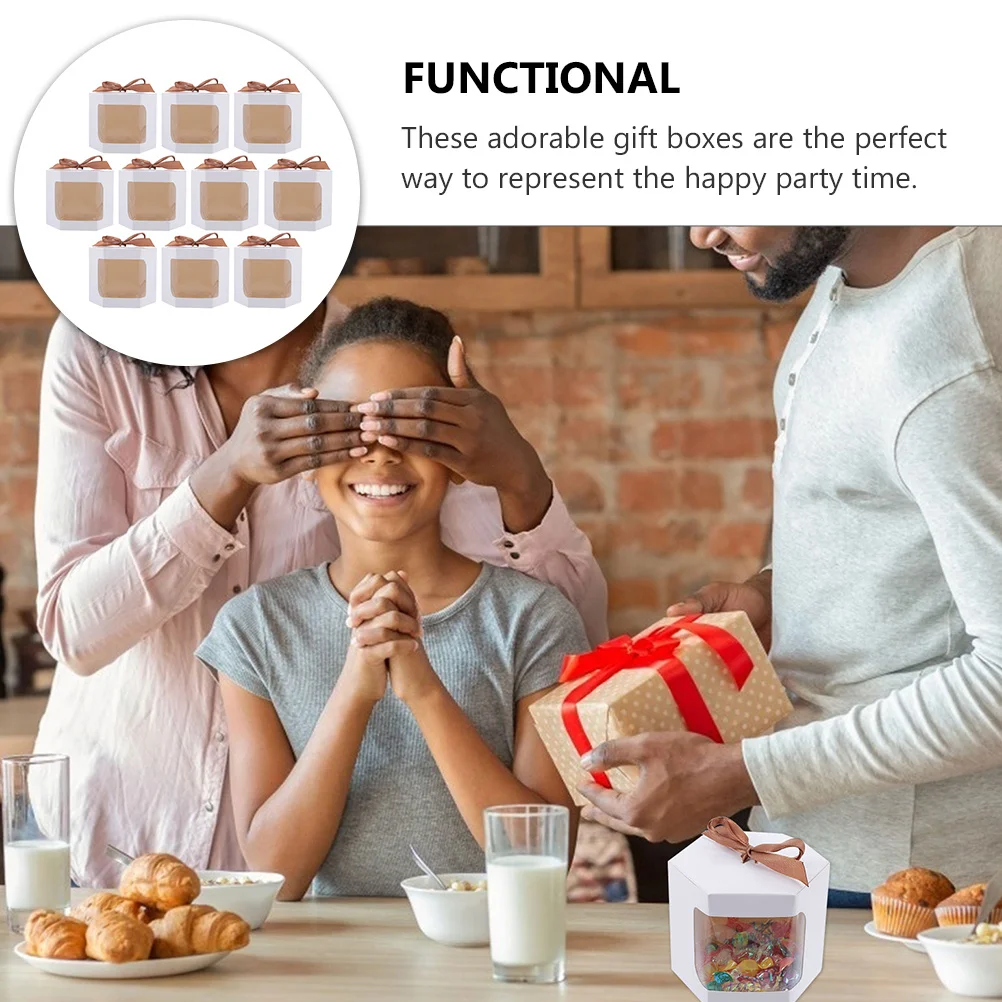 

10pcs Gift Box Paper Candy Packaging Case For Wedding Christmas Party Favor Storage Portable Cake Cookie Boxes