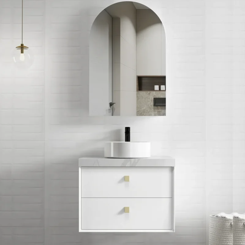 

Европейский настенный туалетный столик с двумя ящиками для ванной комнаты, раковина над столешницей