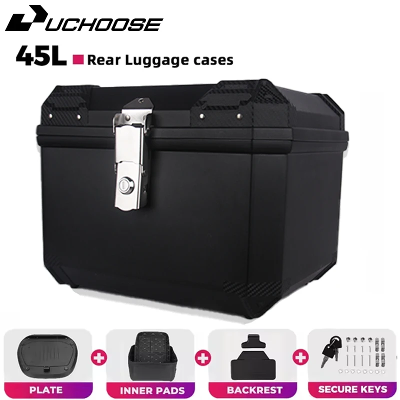 45L Motorcycle Helmet Box Universal Top Tail Rear Luggage Storage Tool Cases Lock For BMW R1200GS R1250GS R1200GS 1200 GS LC ADV