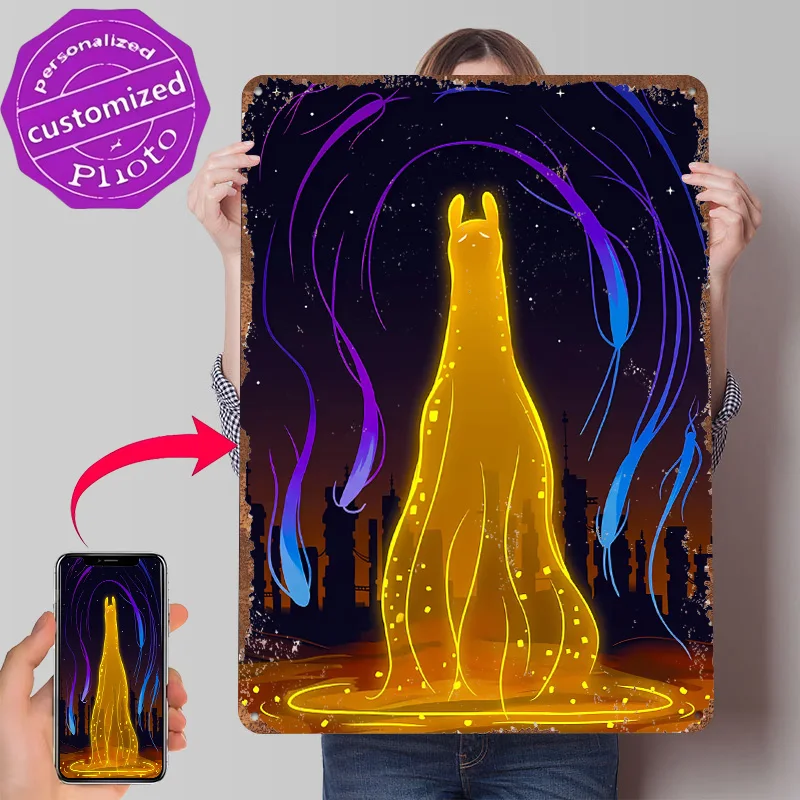 Rain World: Ascended Slugcat Tin Poster Customized Wall Art Retro Vintage Metal Signs for Fans Room Wand Deko Garage Decorations