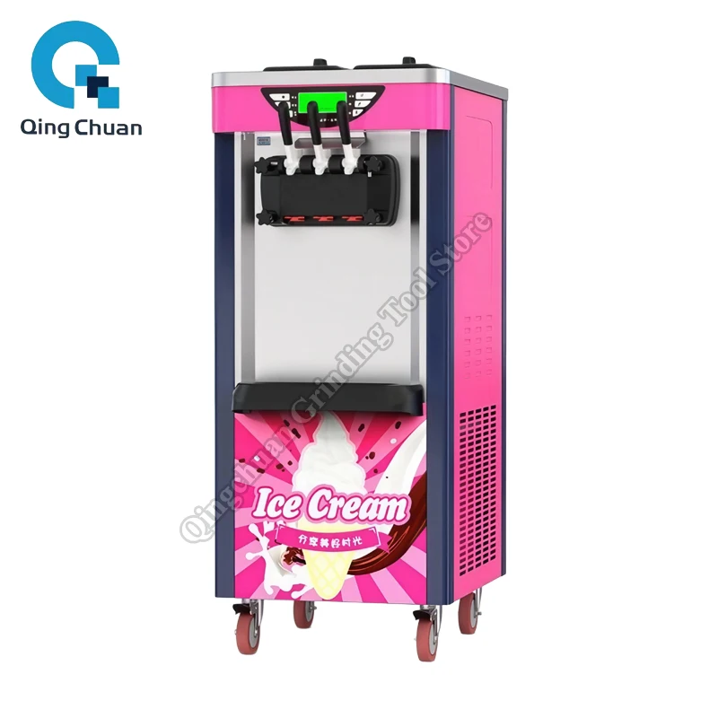 

Ice Cream Machine Soft 1900W 6L*2 Three Flavors Vertical Intelligent Commercial Automatic Soft Serve Ice Cream Maker Machine