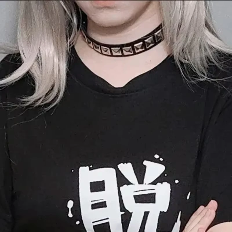 Punk PU Leather Square Rivets Choker Collar Necklace Hip Hop Woman Girls Non-mainstream Party Neck Collarbone Chain Jewelry