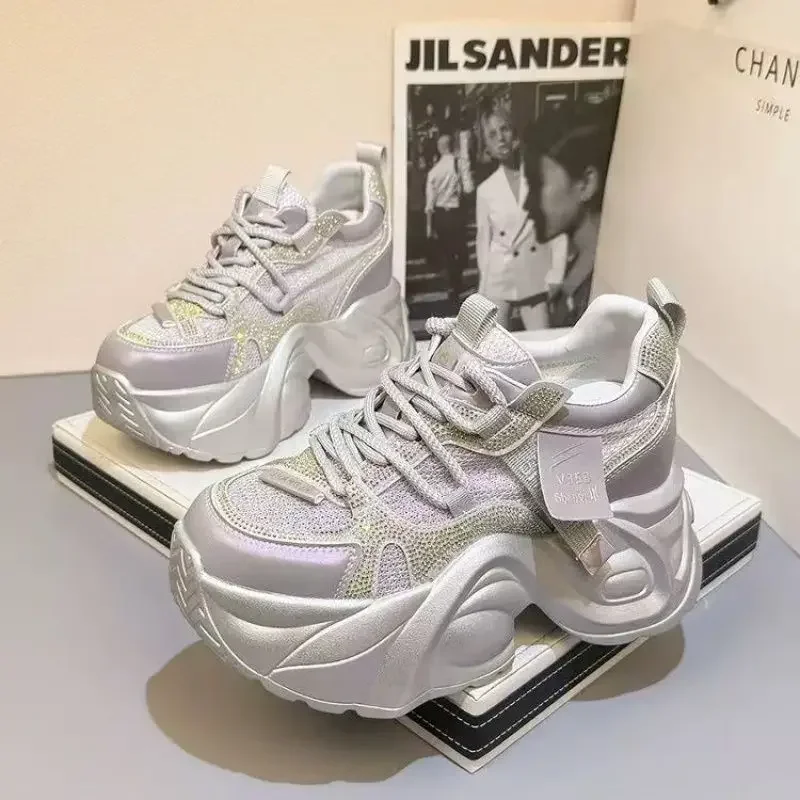 أحذية كاجوال للنساء 2025 أحذية كاجوال صيفية شبكية قابلة للتنفس من حجر الراين للرياضة #2