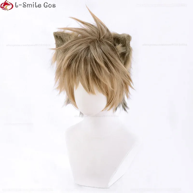 Ss13Anime Ruggie Bucchi Cosplay Curto Resistente ao Calor Cabelo Sintético Halloween Role Play Perucas + Peruca Cap