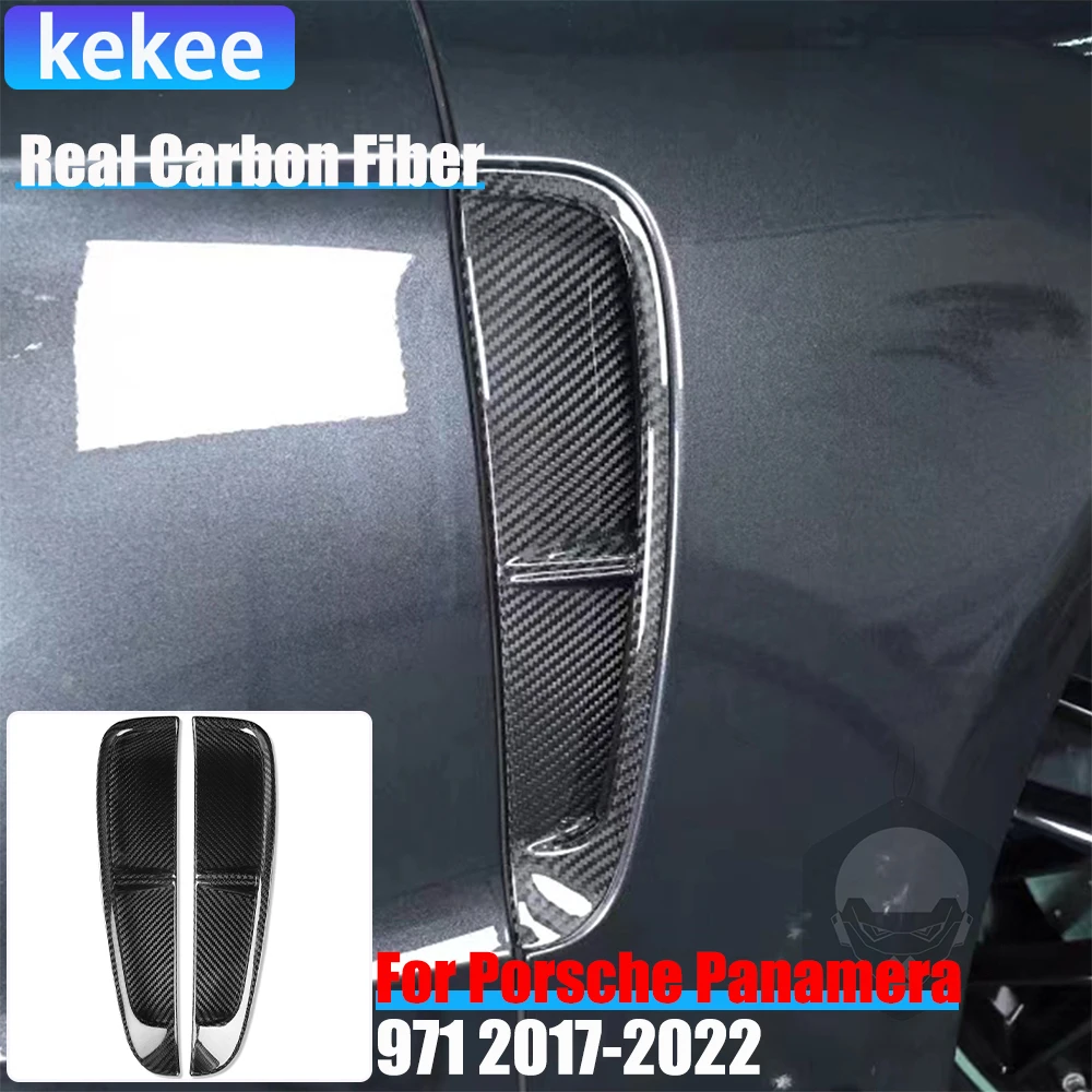

Real Carbon Fiber Car Accessories Side Fender Air Intake Decorative Trim For Porsche Panamera 971 2017 2018 2019 2020 2021 2022
