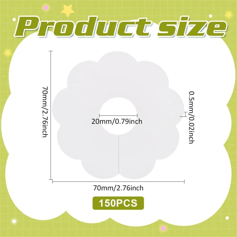 150 Stuks Papier Wijnglas Markers 2.8 "Lege Bloem Glaswerk Drinken Naamplaatjes BurlyWood/Witte Kleur Wegwerp wijn Tag