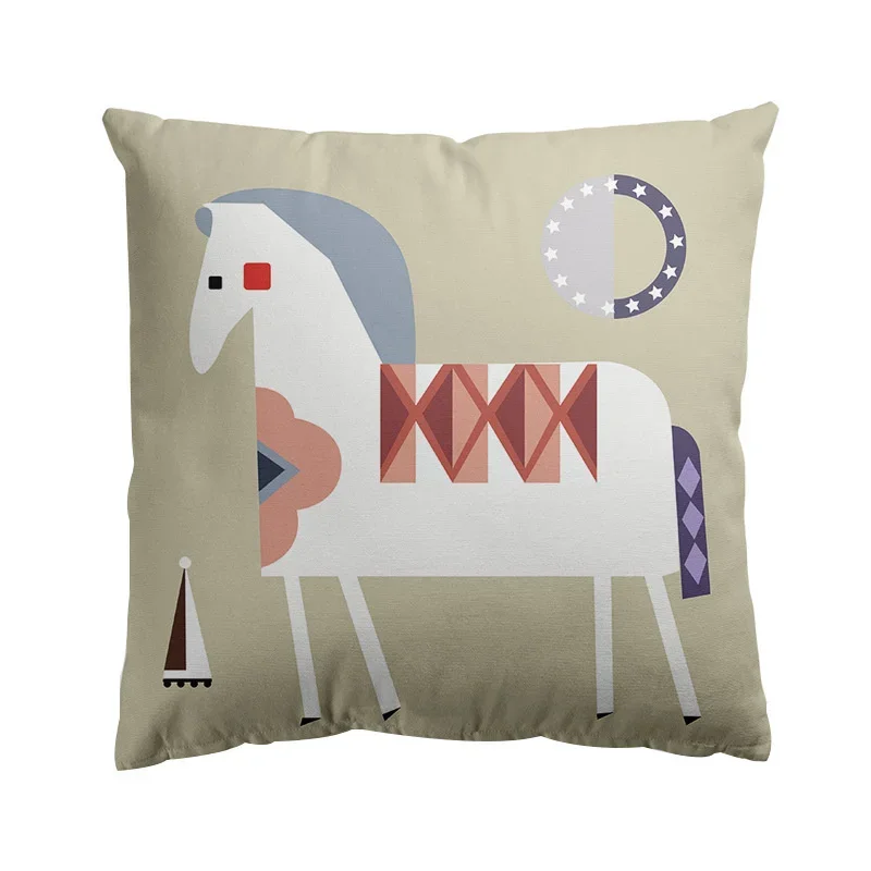 American Sofa Pillow Cover 45x45 Bedside Living Room European Beige Flag Mediterranean Style Pillow British Style Cushion Cover