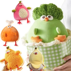 Fun Fruit Vegetable Animal Coco Orange Banana Watermelon Pitaya Chicken Plush Doll Pillow Super Soft Home Decor For Girls Gift