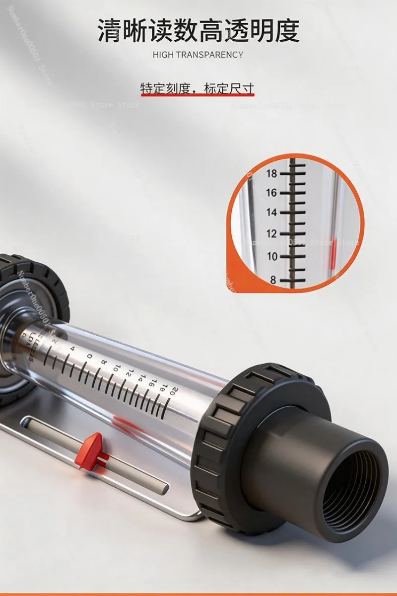 0.5-5GPM/2-18LPM F20 Double Pointer PVC Float Resistant High Precision Waste Water Flow Meter