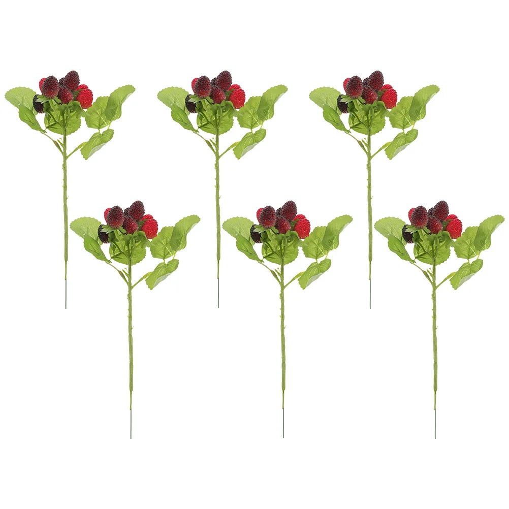 

6pcs Simulation Waxberries Models Artificial Fruits Photo Props For Food Display Home Kitchen Party Tabletop Decor