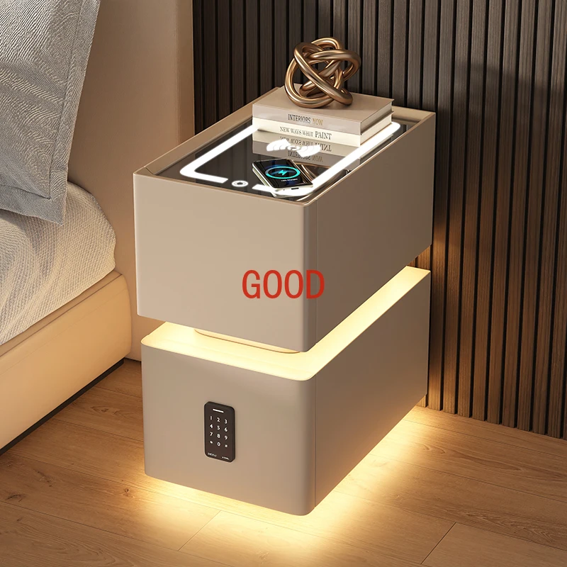 Smart bedside table small 2025 new simple high-end super narrow storage cabinet