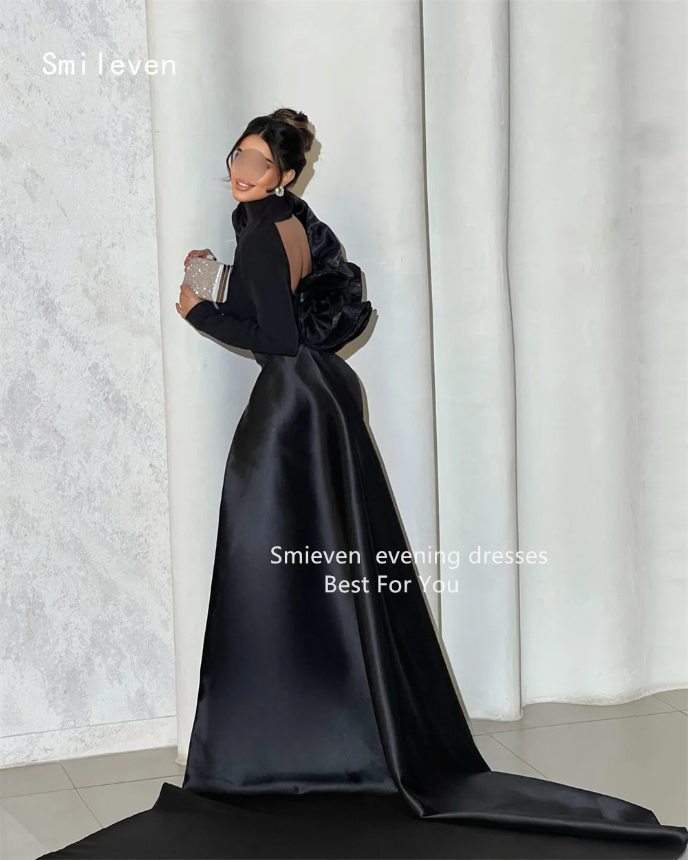 Smileven-vestido de fiesta de sirena de lujo, Espalda descubierta, vestidos de fiesta que abrazan la cadera, apliques redondos sexys, vestido para ocasiones formales personalizado 2026