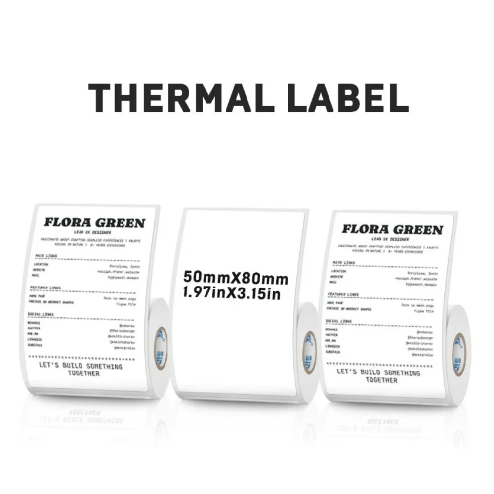 50 mm breites Thermoetikett, weiß, wasserdicht, selbstklebend, Etikettenpapier, Preisschild für Kleidung, geeignet für Drucker. – Detail 6