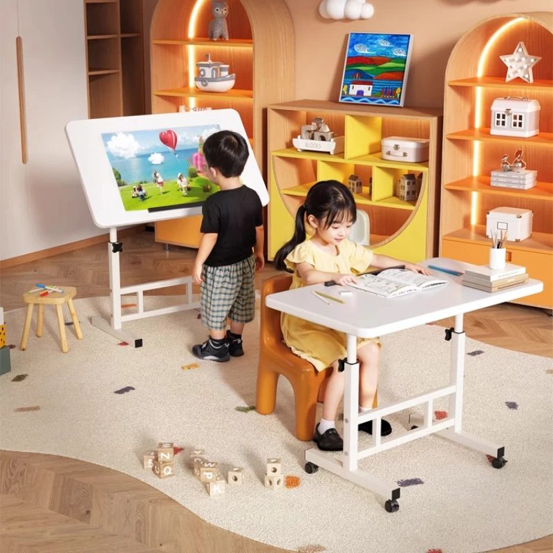 أثاث الأطفال طاولات مدرسية مكتب الأطفال دراسة طاولة صغيرة مجموعة أطفال الأطفال Biurko Dla Dziecka غرفة مستلزمات الطلاب #2
