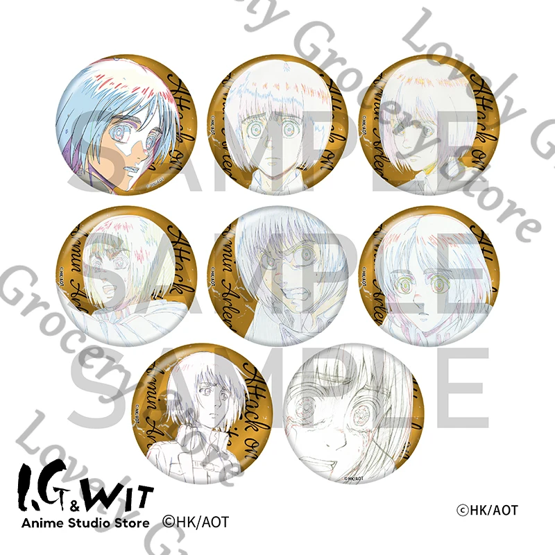 

Official Anime Attack on Titan Shingeki No Kyojin Armin Arlert Cosplay Charm Tinplate Emblem Badge Ornament Cartoon Mascot Gift