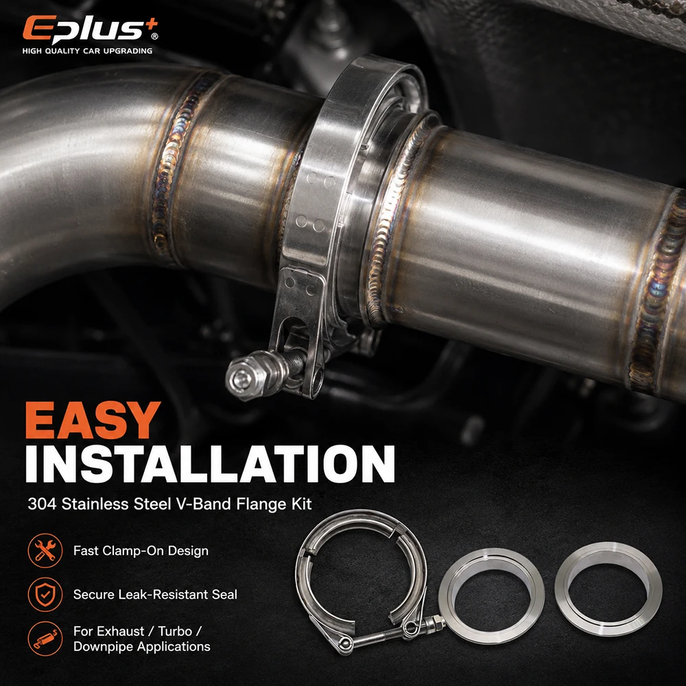 Universelle Auto-V-Band-Klemme aus 304 Edelstahl für Turbo-Auspuffrohre, V-Band-Klemme mit männlichem und weiblichem Flansch, V-Klemmen-Rohrverbindungs-Kit – Detail 6