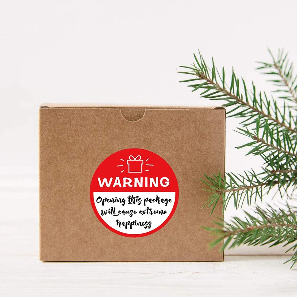 500Pcs/roll Black White Adorable Warning Sticker Labels Extreme Happiness Labels for Business Gift Wrapping Decoration
