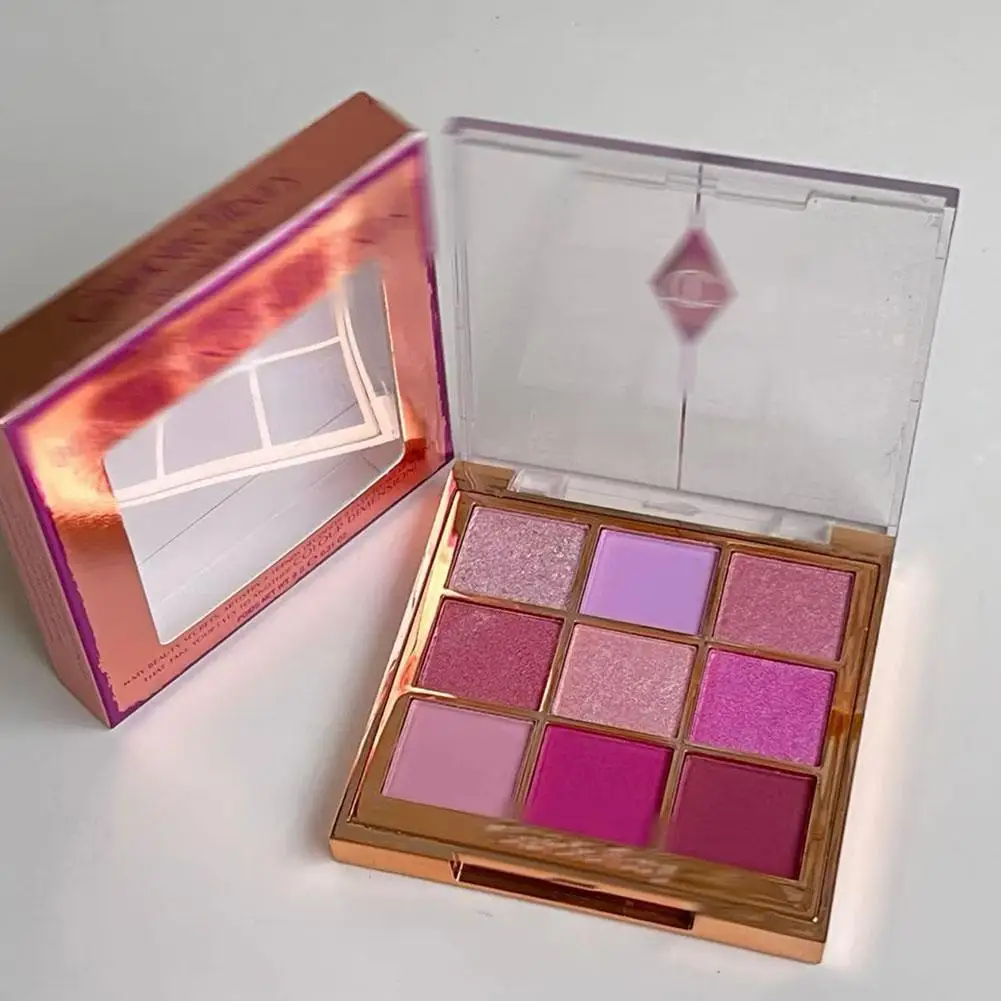 لوحة ظلال عيون مكونة من 9 ألوان من شارلوت تيلبوري، خفيفة الوزن للتحكم في الزيت، مكياج يدوم طويلاً، لمسة نهائية غير لامعة، بودرة تحديد الوجه