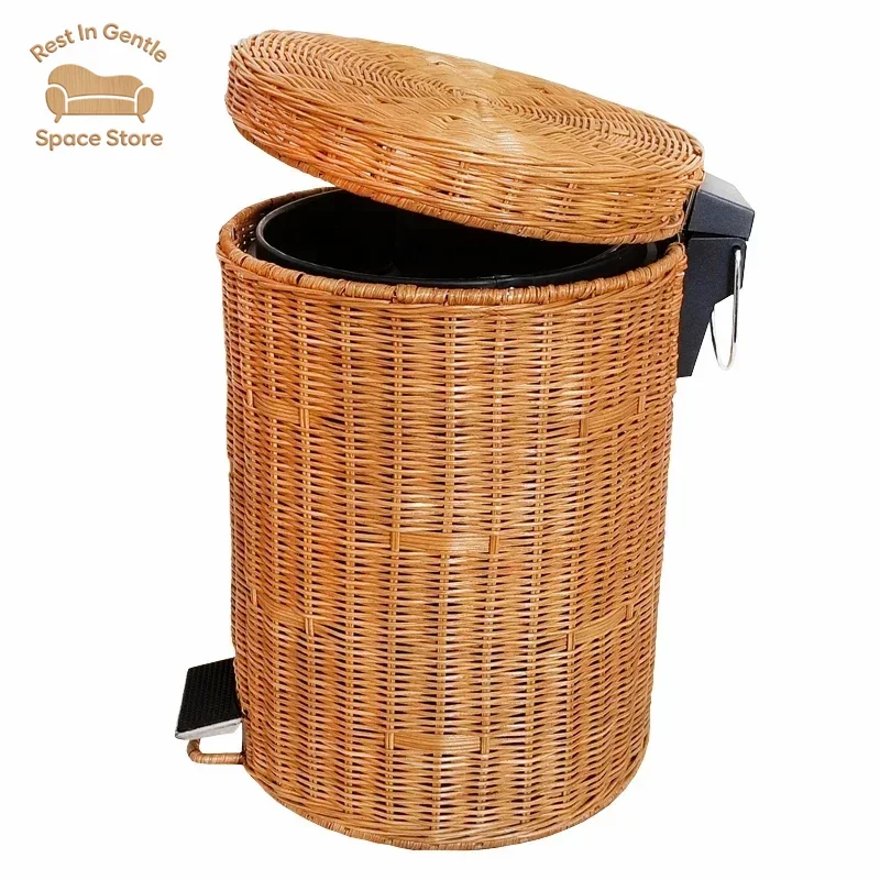 Cleaning Garbage Trash Bin Rubbish Dustbin Bathroom Organizer Small Trash Bin Round Kitchen Cubo Basura Living Room Furniture