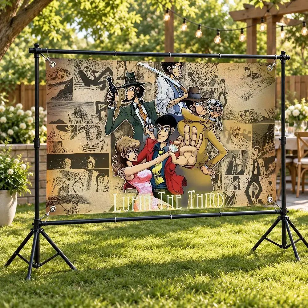 Lupin the Third Aesthetic Wall Tapestry Flag Printed Wall Hanging Living Room Party Outdoor Decor