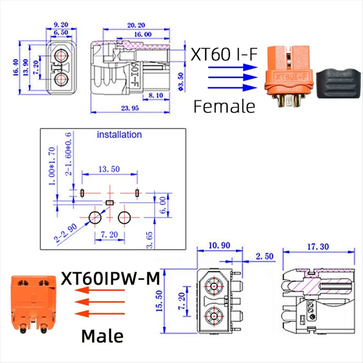 【~ New Y24A】12AWG for to XT60i Adapter,XT60i to for Connector Cable for RC Battery Solar Panel and Portable Power Stat