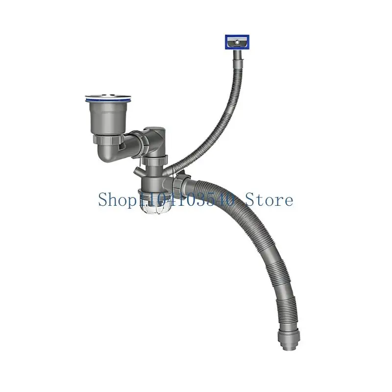 02DC Kitchen Sink Drainages System with Steel & PP Construction Corrosion Resistant Drain Pipe for Long Service Performances