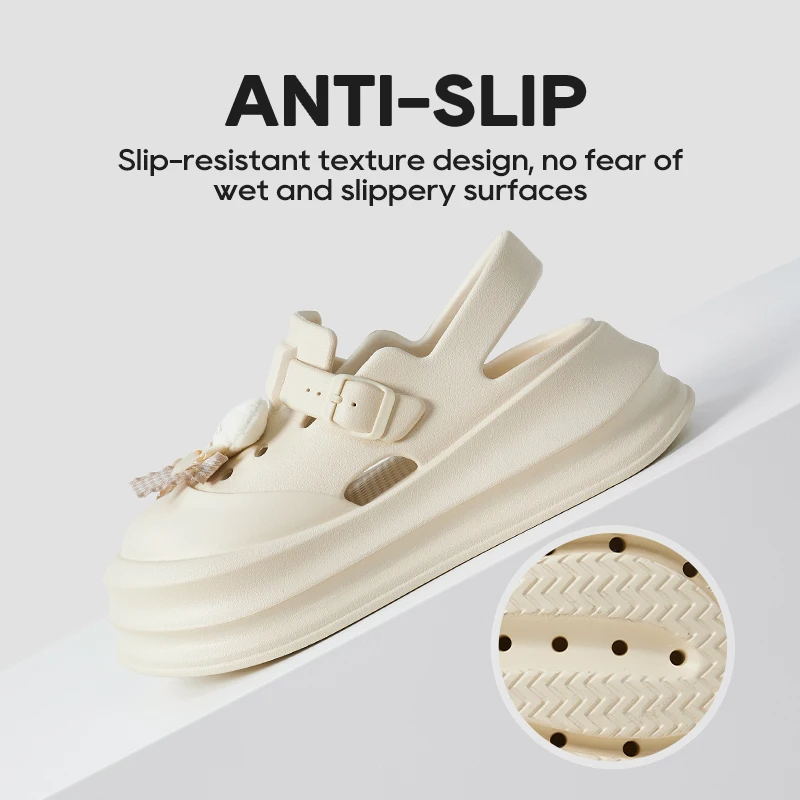 UTUNE 6.5 سنتيمتر ارتفاع الصيف صندل نسائي قباقيب مسطحة مع لطيف القط الصيد حذاء السحر إيفا لينة ومريحة تصميم حزام الظهر