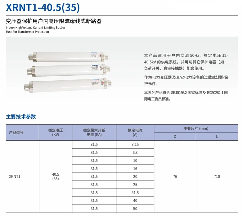 40.5KV XRNT1 In-house High-voltage Current Limited Bus Circuit Breaker