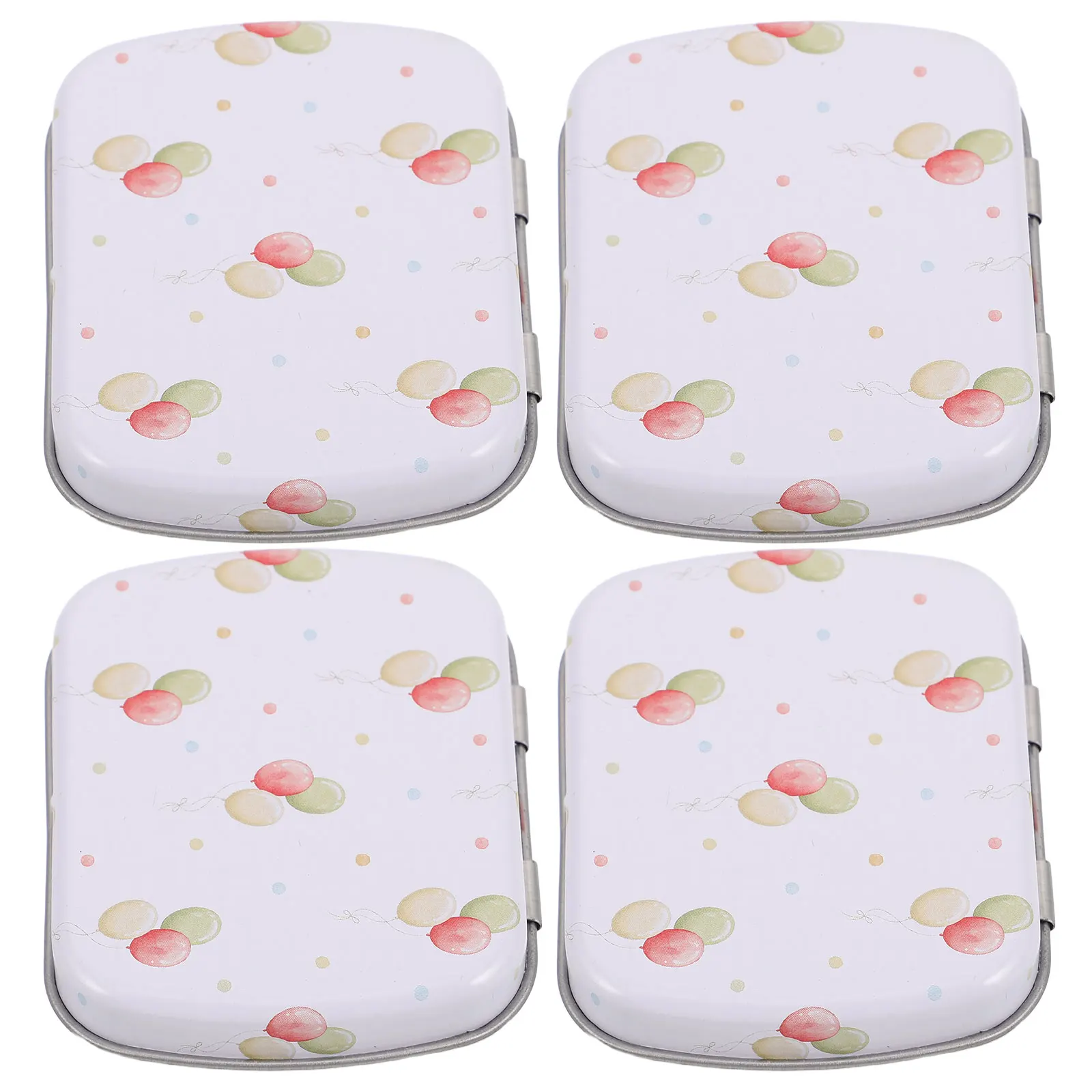 

4pcs Mini Iron Boxes Candy Storage Hinged Lid Jewelry Tin Empty Mint Snack Container Portable Metal Box Small Sundries