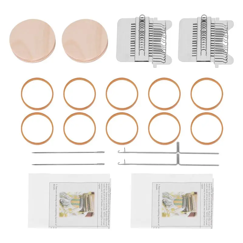 

ABLQ 2 Sets Small Loom Speedweve Type Weave Tool DIY Wooden Speedweve Darning Tool Mini Fun Mending Loom (14 Hooks)