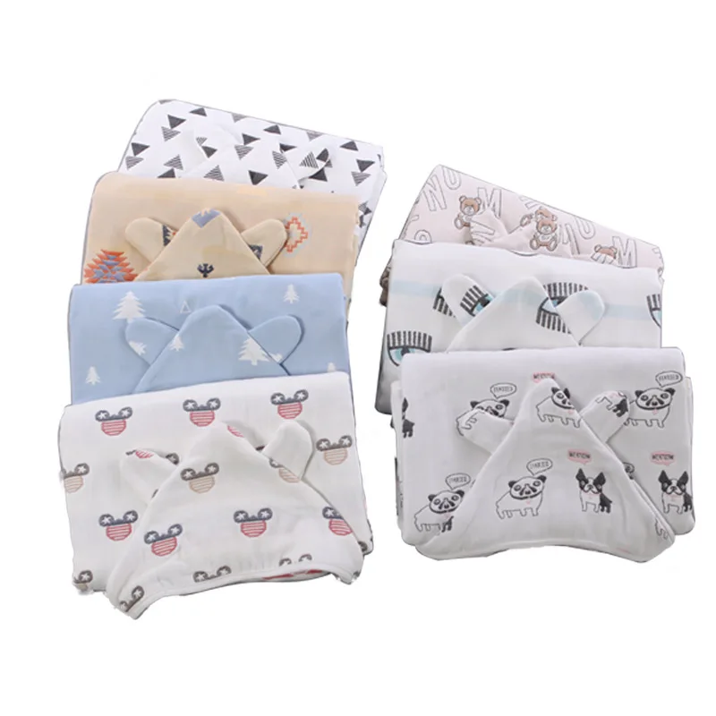 Class A Children's Multi-layer Gauze Cape Bath Towel Cute Children's Bath Towel Hooded Cape 60 Strands