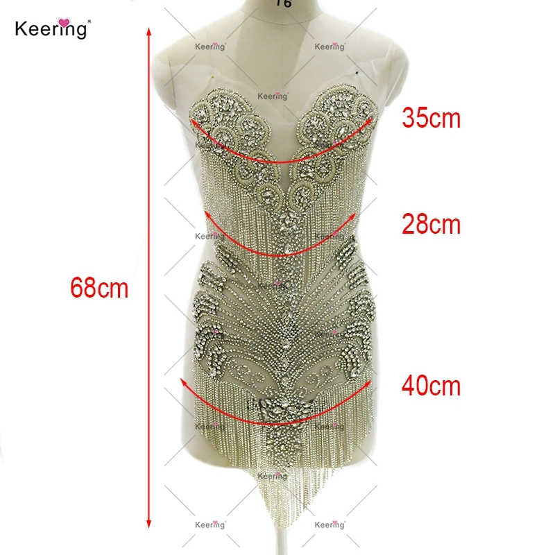 

Rhinestone Applique Tassel for Party Dress, 3D Fashion, Popular, Hot Sale, WDP-455