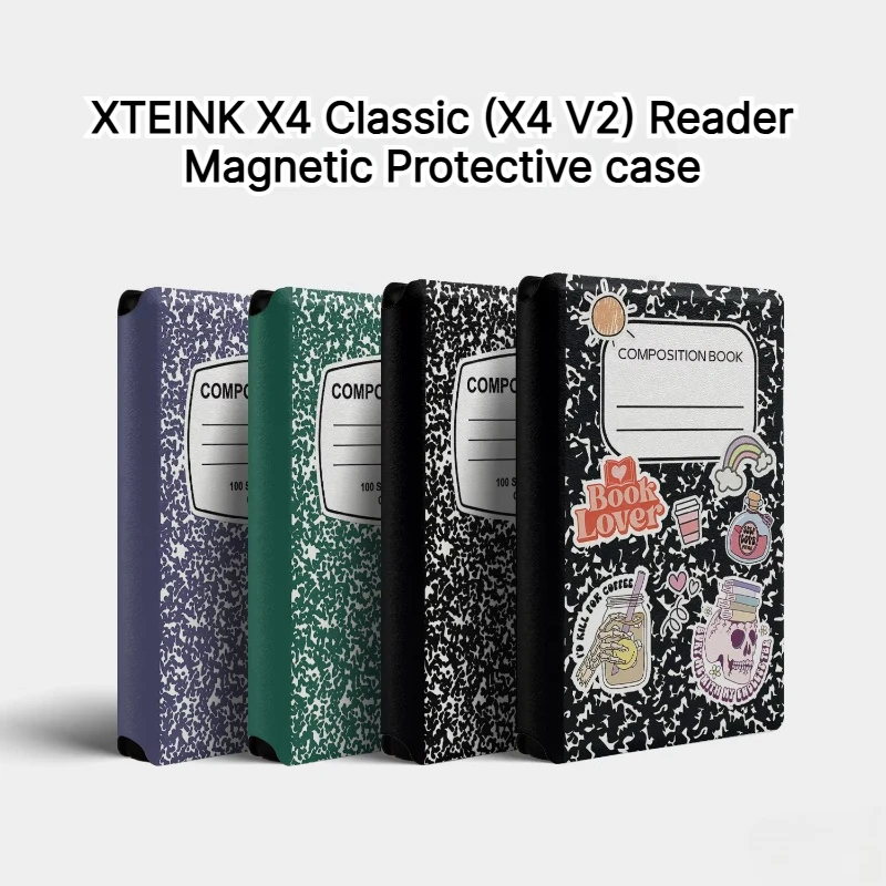 Composition E-Book Case for XTEINK X4 Classic Reader X4 V2 Magnetic Protective Case Anti-fall Folio Cover Skin Protective Shell