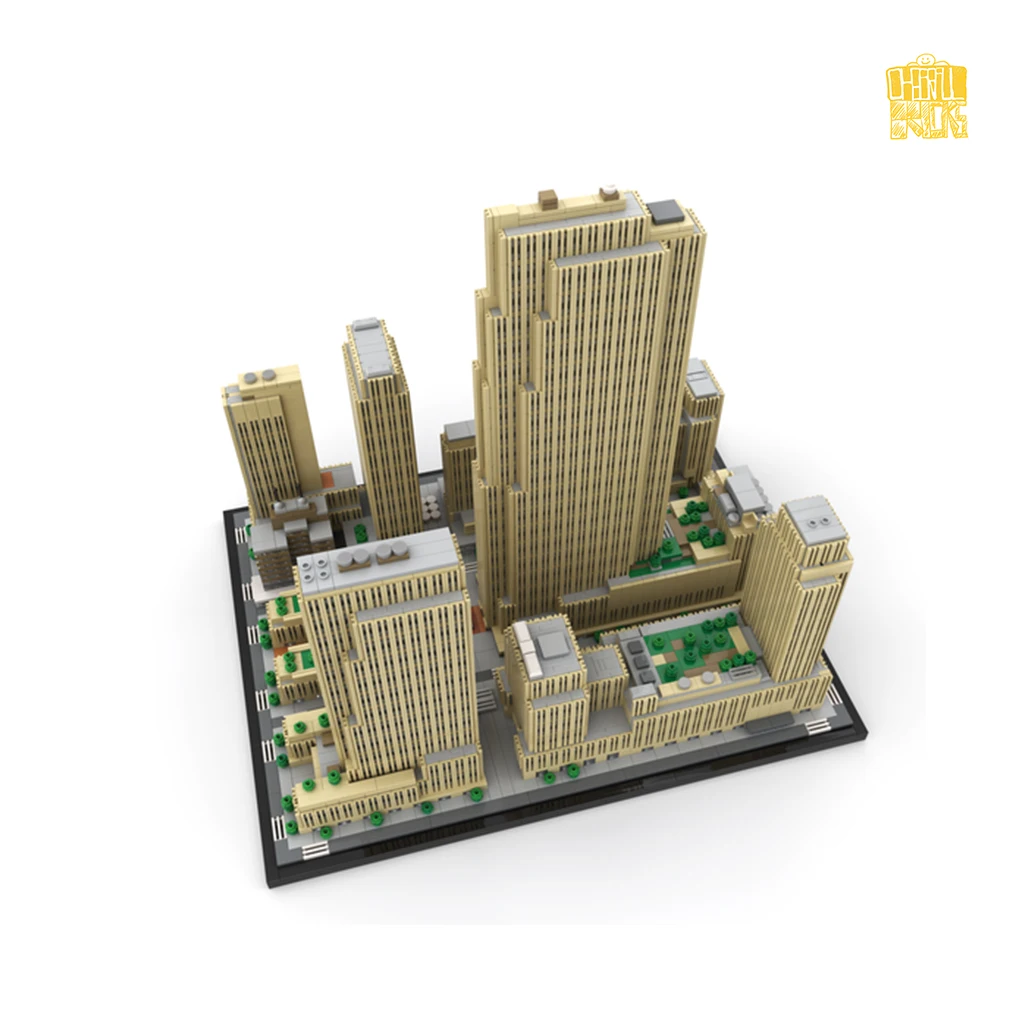 MOC TT024 Rockefeller Center 1:800 Scale Model With PDF Drawings Building Blocks Bricks Birthday Christmas Gifts