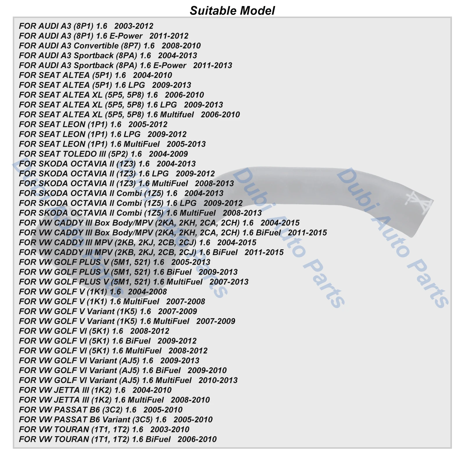 Upper Radiator Hose 1K0121101BS For AUDI A3 Sportback VW GOLF JETTA PASSAT TOURAN CADDY SKODA OCTAVIA SEAT ALTEA LEON Accessorie - view 2
