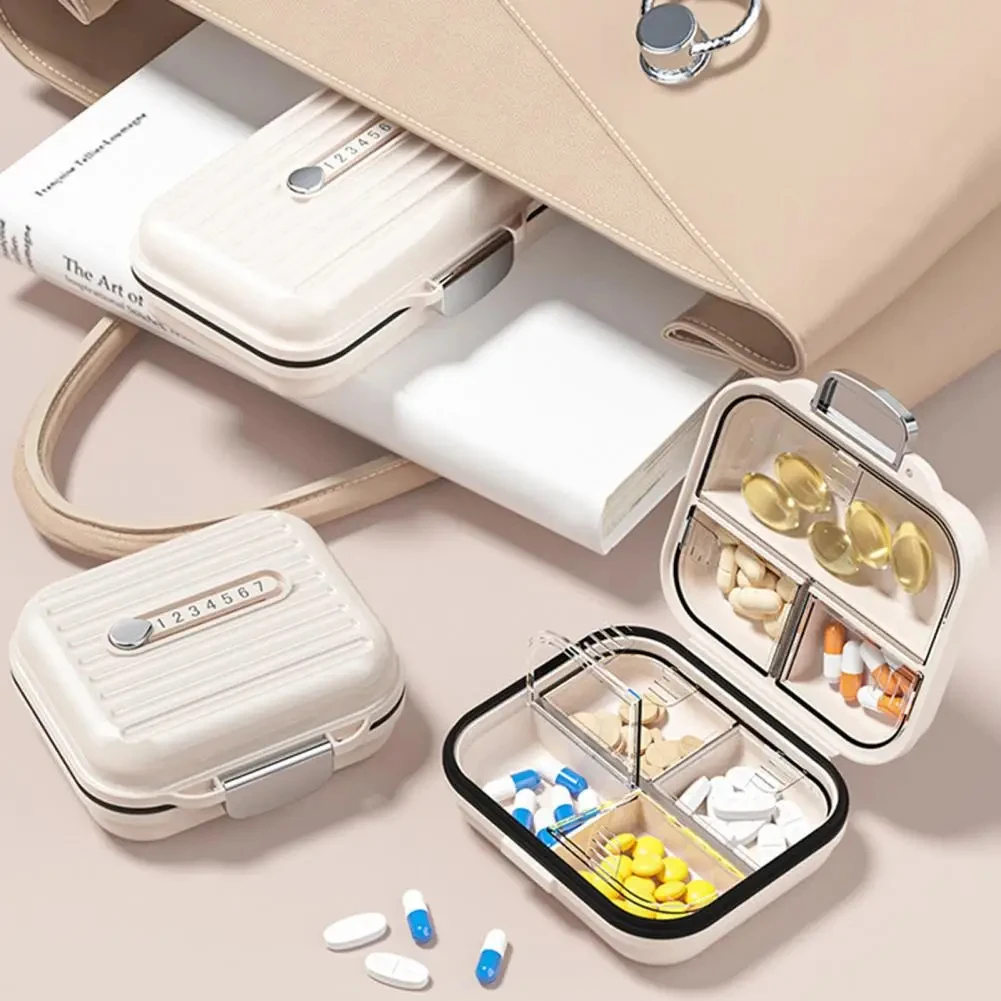 Pill Storage Box Medicine Storage Box Compact Weekly Pill Box with Lock Design Suitable for Outdoor Travel Multi-purpose