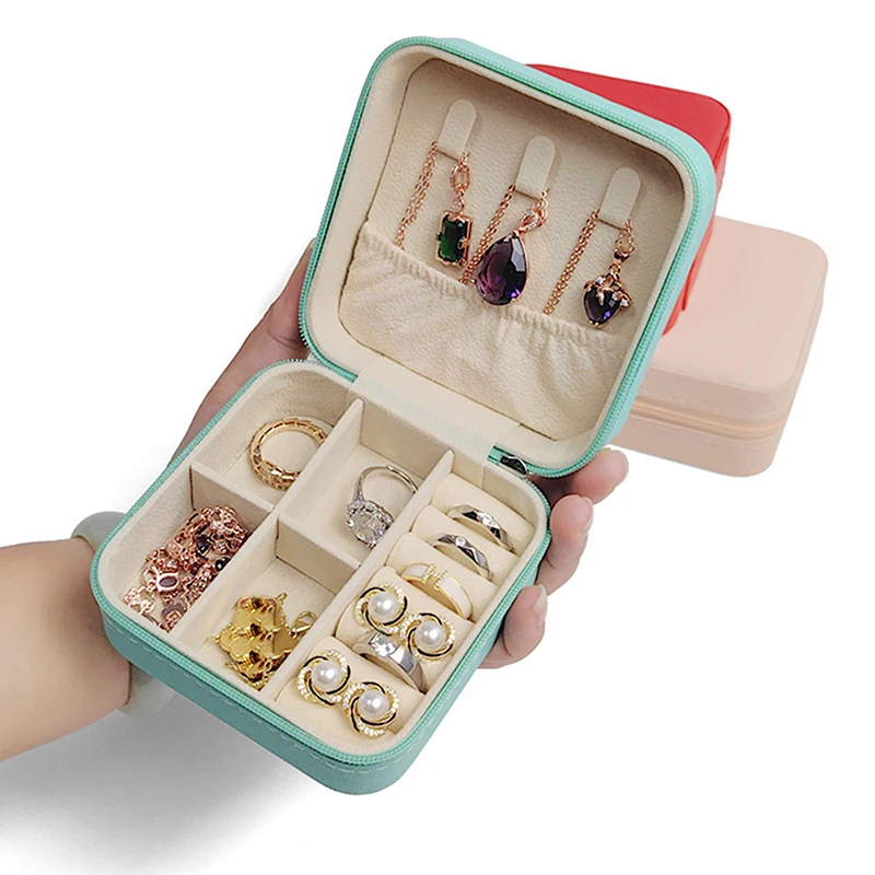 Jewelry Case Boxes Earring Ring Necklace Ring Display Organizer Box