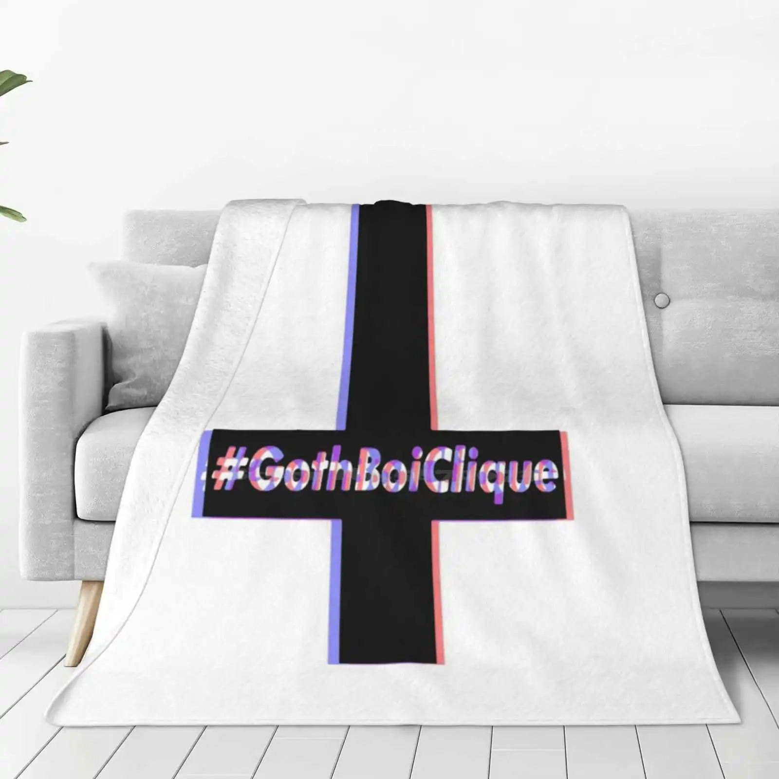 3D Gothboiclique Gbc Super Warm Soft Blankets Throw On Sofa/Bed/Travel Gbc Gothboiclique Upside Down Cross Music Rap