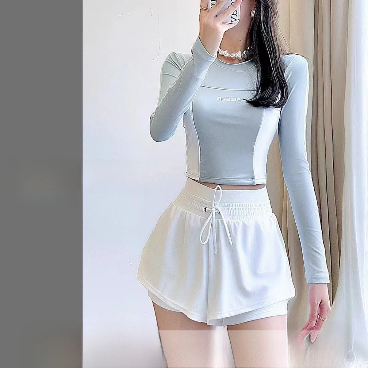 

Women's Two-Piece Surfing Swimsuit Long Sve Summer 2023 Slimming Belly Covering Sun Protection Indoor Pool Exclusive