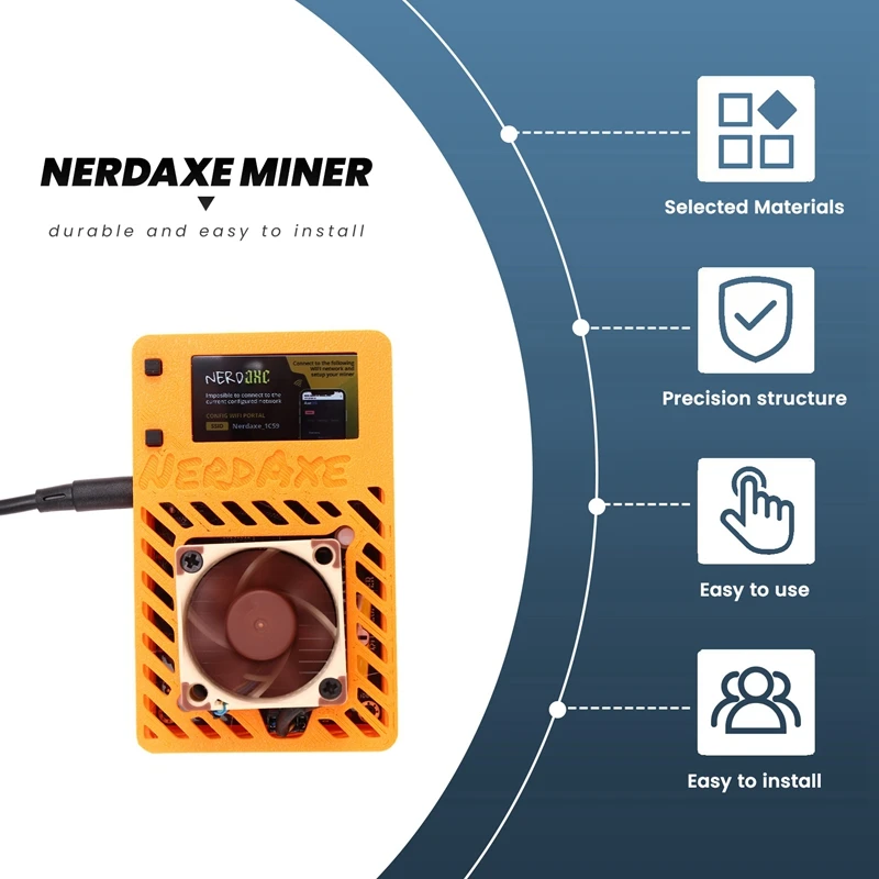 

Miner 500Gh/S BM1366 ASIC Nerdminer BTC Miner Super Silent Fan Open Source Lottery Miner AU PLUG-ABVP