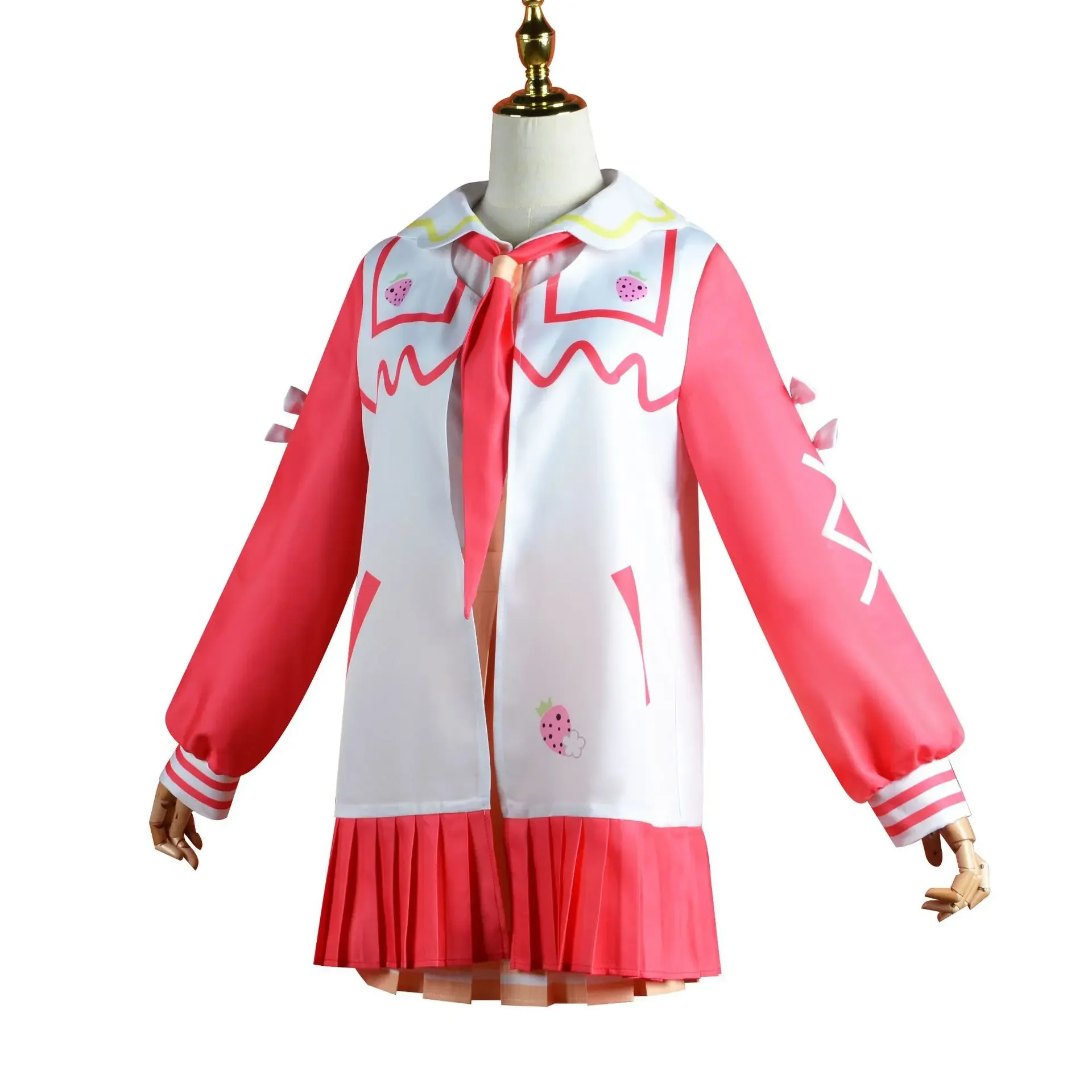 Virtual idol menina grupo A-SOUL jiaran cosplay jogo bidimensional desempenho lolita rosa uniforme escolar perucas presente de aniversário