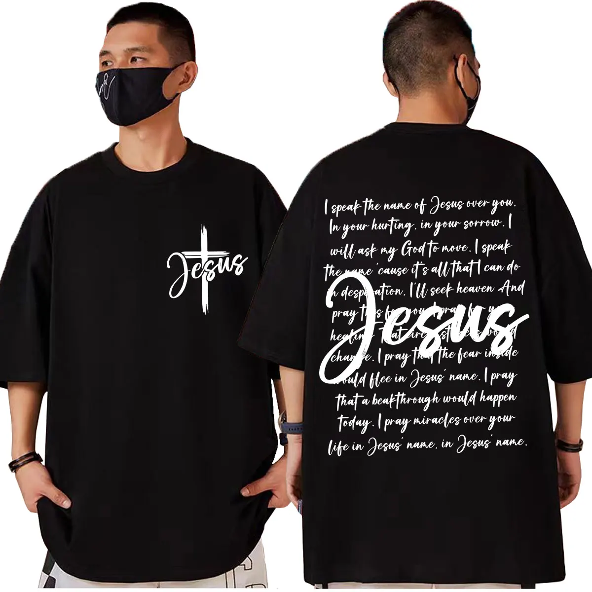 

Aesthetic Christian Jesus Bible Verse T-shirt Men Women Vintage Fashion Short Sleeve T-shirts Summer Casual Loose Cotton T Shirt