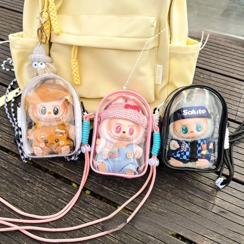 

Transparent PVC Crossbody Bag for Labubu Vinyl Sitting Party Doll with Adjustable Strap&Cartoon Design Themed Party Accessorie﻿s
