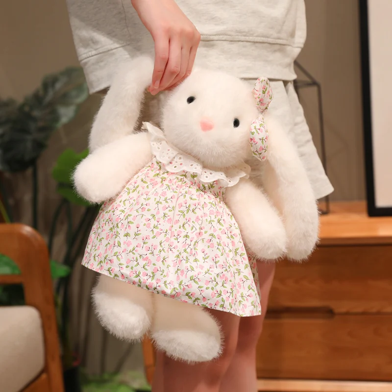 1Pc 30cm Sweet Rabbit Peluche toy Stuffed Soft Bunny Plushie Lovely Rabbit with Pastoral Skirt for Girl Kids Birthday Xmas Gift