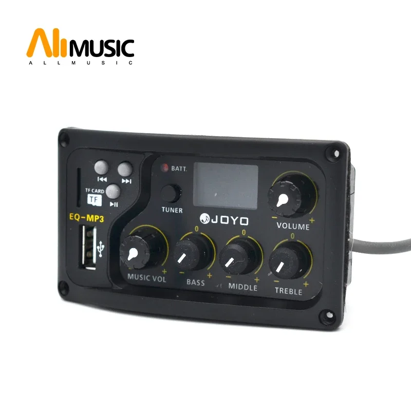 5Pcs JOYO EQ-MP3 Acoustic Guitar Equalizer  with MP3 in Fucntion by TF Card or U-Disk 3 Band EQ Black